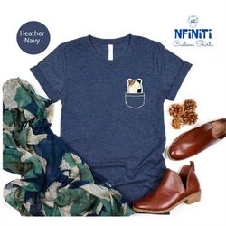 kitty pocket shirt, kitty lover pocket print t shirt, funny kitten hiding in pocket tee, cat lover gift, cat pocket tee,