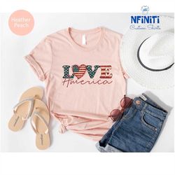 love america shirt, american flag shirt, 4th of july shirt, usa flag heart shirt, patriotic day shirt, fourth of july sh