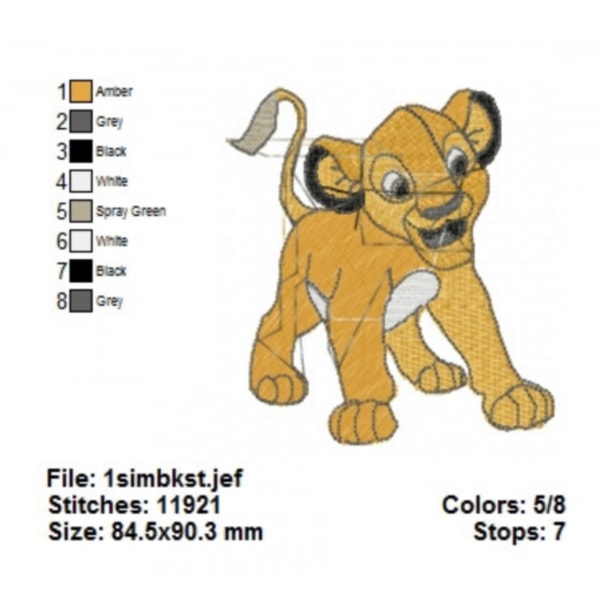 Simba Embroidery Design - Animal - Machine Embroidery Patter | Inspire ...