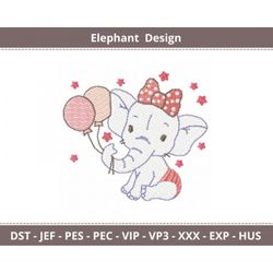baby elephant embroidery design - animal - machine embroidery pattern - instant download machine embroidery patterns & f
