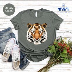 tiger face shirt, tiger shirt, tiger lover shirts, wildanimal shirt, safari shirts, tiger animal prints shirt, cool tige
