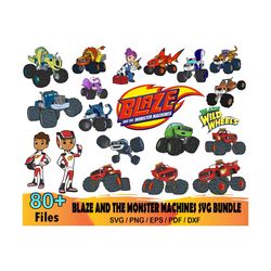 blaze and the monster machines svg bundle, wild wheels svg