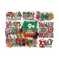 nurse christmas svg bundle sublimation, christmas svg, nurse svg