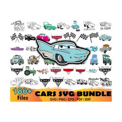 180 cars svg bundle, disney svg, pixar svg, cars disney svg