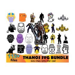 112 thanos svg bundle, marvel svg, avengers svg, super hero svg