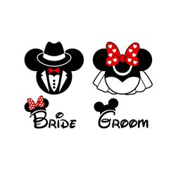bride groom mickey minnie svg, disney svg, bride groom svg, wedding svg, mickey groom svg, minnie bride svg, disney wedd