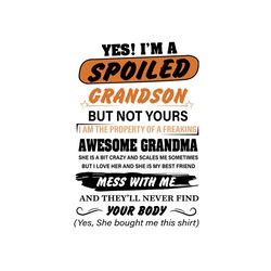 yes,im a spoiled grandson svg files for silhouette, files for cricut, svg, dxf, eps, png instant download
