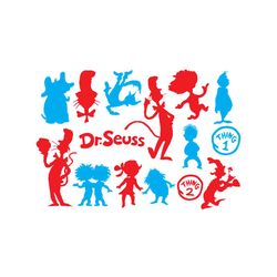 dr seuss bundle set svg, dr seuss svg, dr seuss bundle svg, cat in the hat svg, dr seuss gifts, dr seuss shirt, thing 1