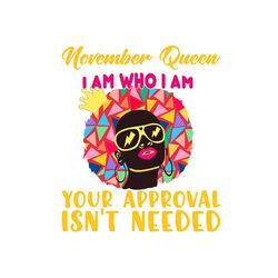 black girl birthday november queen i am who i am svg