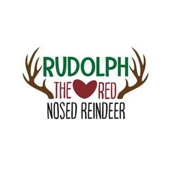 rudolph the red nosed reindeer svg, christmas svg, rudolph svg, red nosed svg, reindeer svg, reindeer horn svg, merry ch