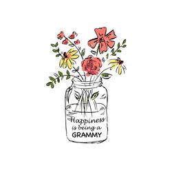happiness is being a grammy, svg files for silhouette, files for cricut, svg, dxf, eps, png instant download