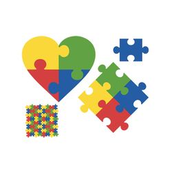 autism svg, puzzle svg, autism clipart, puzzle piece svg, heart svg, awareness svg, ribbon svg, eps, png, dxf, pdf svg f