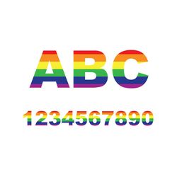 lgbt alphabet and number, alphabet svg, number svg,rainbow alphabet,rainbow number,lgbt svg,gay alphabet svg,font and nu