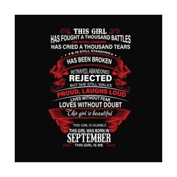 birthday this girl was born in september svg