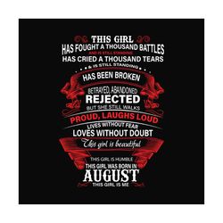 birthday this girl was born in august svg