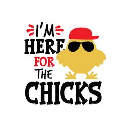 im here for the chicks,svg files for silhouette, files for cricut, svg, dxf, eps, png instant download