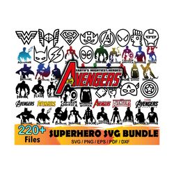 220 superhero svg bundle, marvel svg, avengers svg, super hero svg