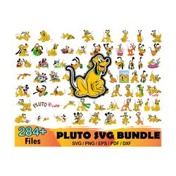 284 pluto svg bundle, disney svg, mickey svg, pluto disney svg