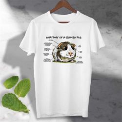 Guinea pig  T Shirt Cute animals graphic Anatomy of a Guinea Pig Top ideal gift