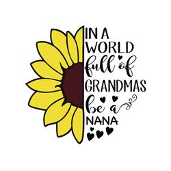 in a world full of grandmas be a nana, grandmas and nana, mothers day svg, mother day svg for silhouette, files for cric