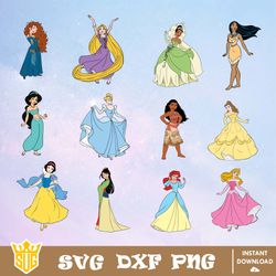 Disney Princess Svg, Disney Svg, Cricut, Cut Files, Clipart, Silhouette, Printable, Vector Graphics, Digital Download