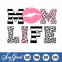 mom life pink lips kiss me cheetah leopard svg clipart clip art sublimation for svg mug sign wall decor momlife