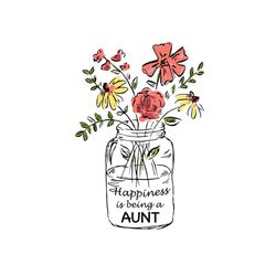 happiness is being an aunt, svg files for silhouette, files for cricut, svg, dxf, eps, png instant download