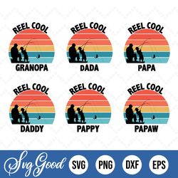real reel cool grandpa father's day father son fishing png