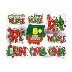 8 files nurse christmas svg sublimation bundle, christmas svg