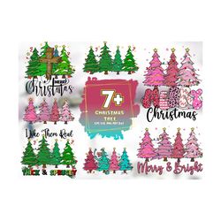 7 files christmas tree svg bundle sublimation, christmas svg