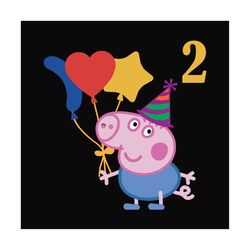peppa pig 2nd birthday svg, birthday svg, peppa birthday svg, 2nd birthday svg, peppa svg, birthday gifts, birthday shir