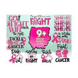 breast cancer bundle svg sublimation, breast cancer svg, cancer fight svg