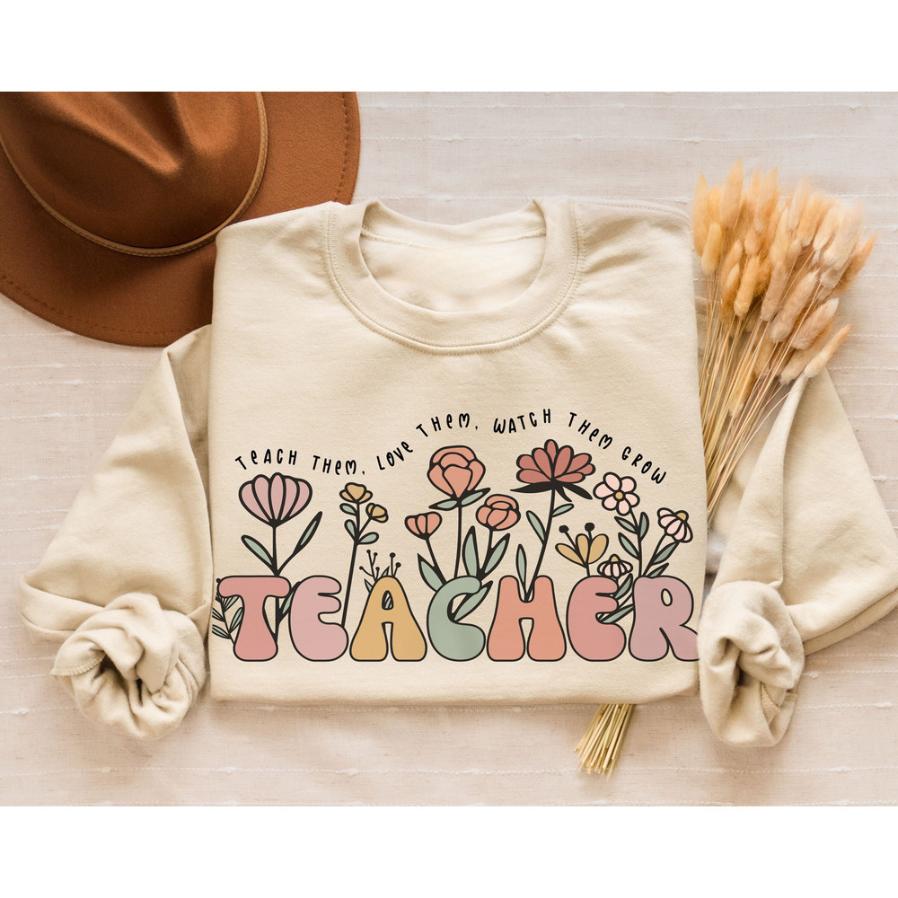 Floral Teacher Shirts, Back to School Teacher Shirt Back to School Shirt Boho Teacher Tees, First Day of School Teacher Gift - 1.jpg