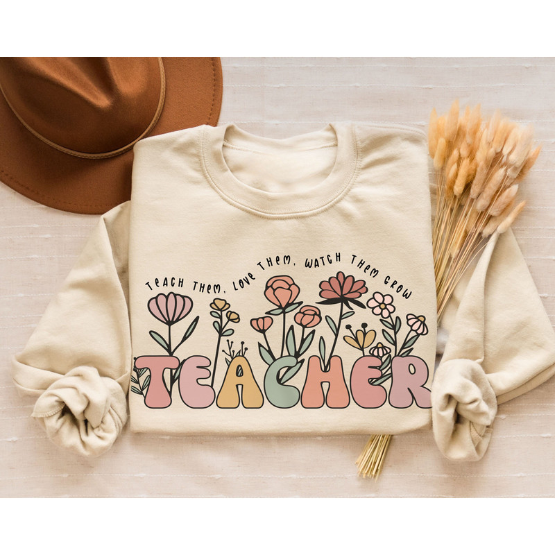 Floral Teacher Shirts, Back to School Teacher Shirt Back to School Shirt Boho Teacher Tees, First Day of School Teacher Gift - 1.jpg