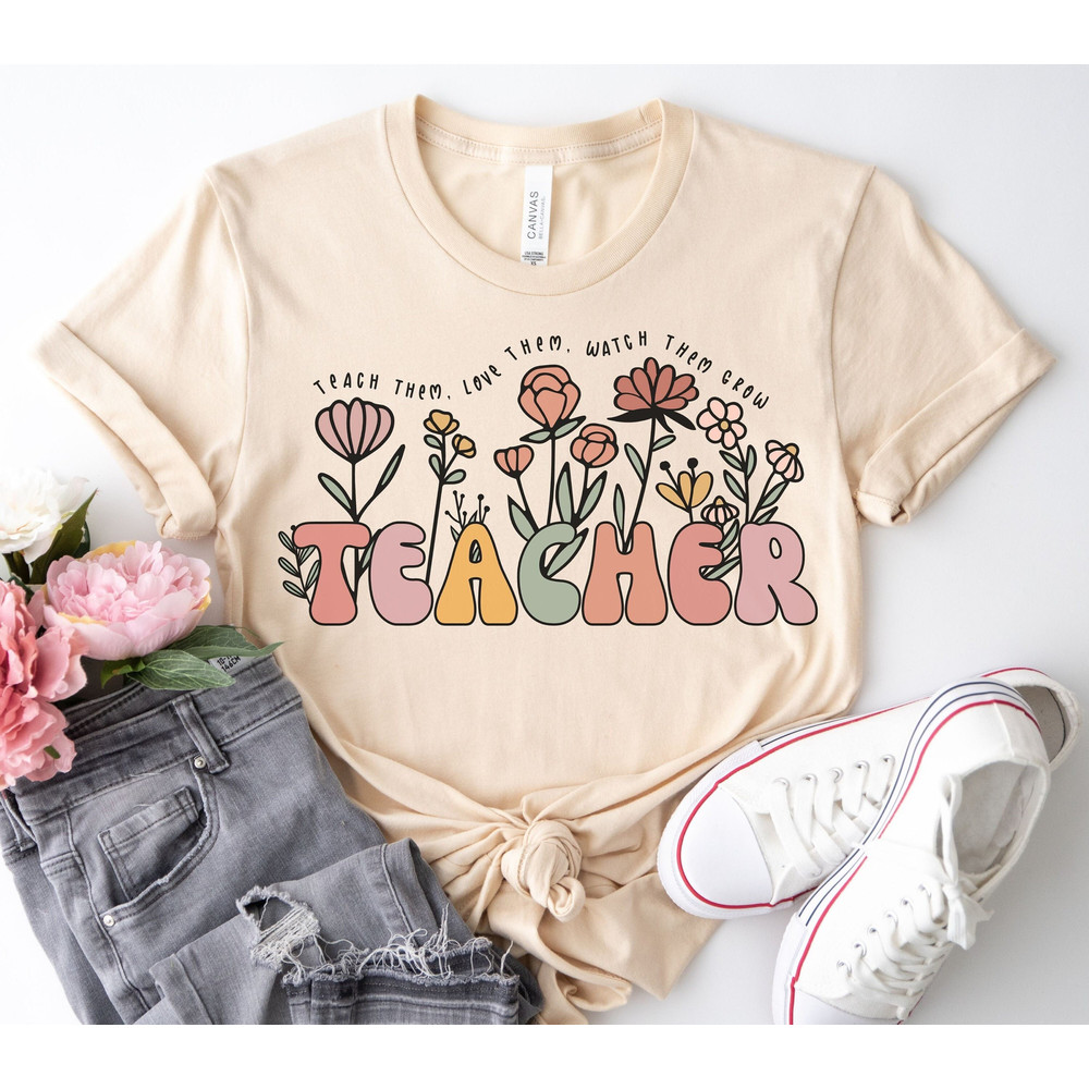 Floral Teacher Shirts, Back to School Teacher Shirt Back to School Shirt Boho Teacher Tees, First Day of School Teacher Gift - 3.jpg
