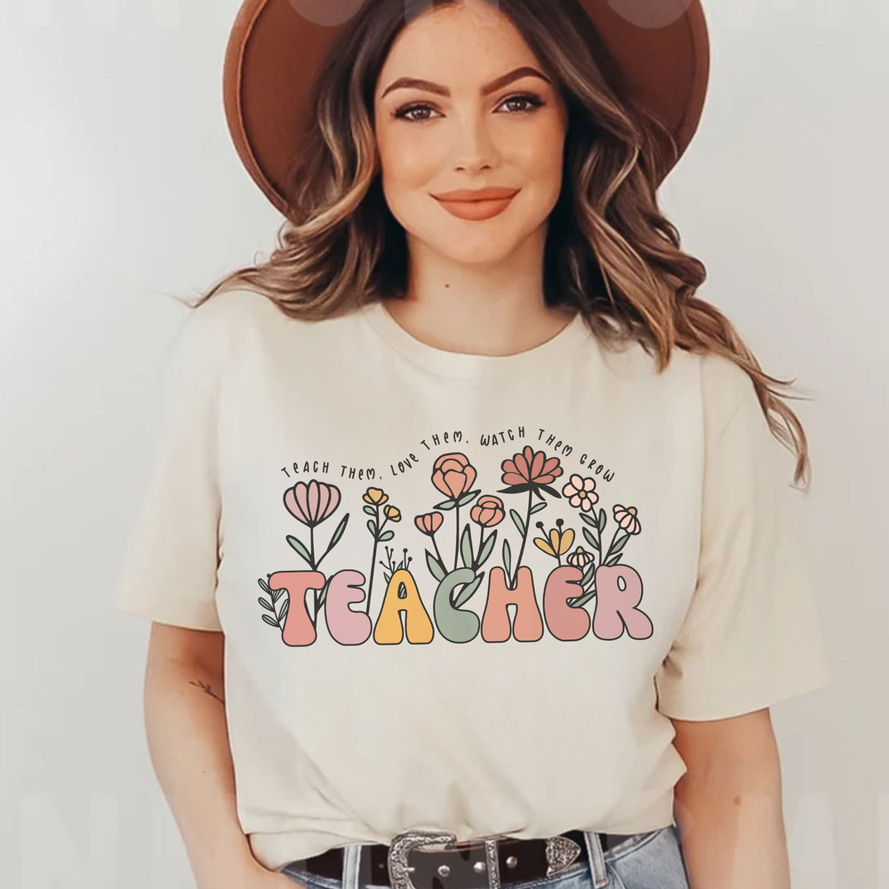 Floral Teacher Shirts, Back to School Teacher Shirt Back to School Shirt Boho Teacher Tees, First Day of School Teacher Gift - 4.jpg