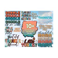 10 fall design svg sublimation bundle, thanksgiving svg, happy thanksgiving