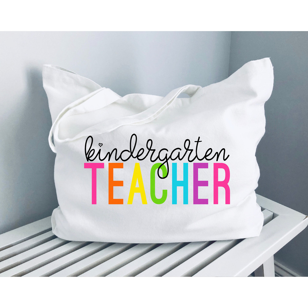 Kindergarten Teacher Tote Bag, Back to School Teacher Gift First Day of School Gifts Personalized Embroidered Custom Teacher Bag - 2.jpg