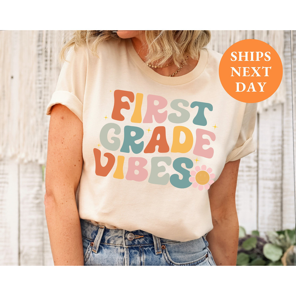 Retro Teacher Shirts, Back to School Shirt, First Grade Teacher Shirt, First Day of School Shirt for Teachers, 1st Grade Shirt Teacher Gifts - 1.jpg