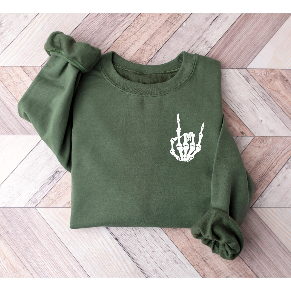 Skeleton Halloween Sweatshirt, Skeleton Halloween Shirt, Fall Sweatshirt for Women - 1.jpg