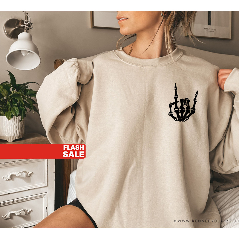 Skeleton Halloween Sweatshirt, Skeleton Halloween Shirt, Fall Sweatshirt for Women - 2.jpg