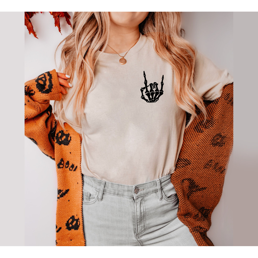 Skeleton Halloween Sweatshirt, Skeleton Halloween Shirt, Fall Sweatshirt for Women - 3.jpg