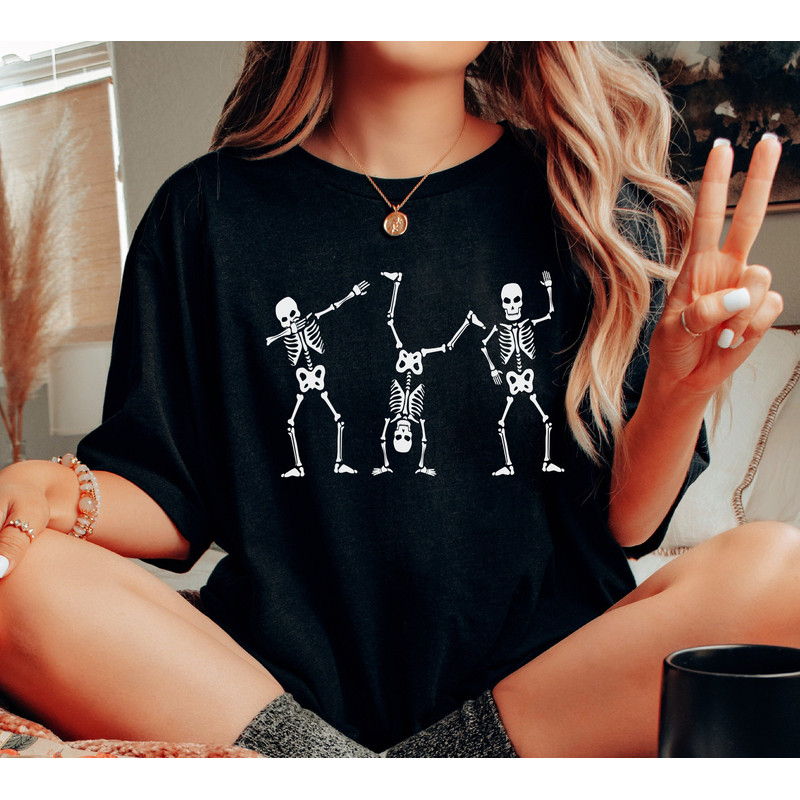 Skeletons Halloween Sweatshirt, Skeleton Sweatshirt, Funny Halloween Shirts for Women, Halloween Sweater, Halloween Crewneck - 2.jpg