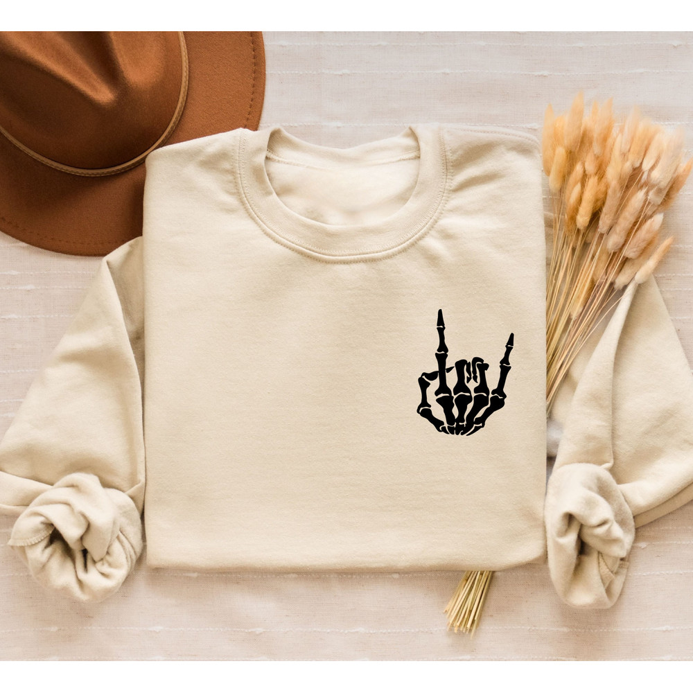 Skeleton Halloween Sweatshirt, Skeleton Halloween Shirt, Fall Sweatshirt for Women - 4.jpg