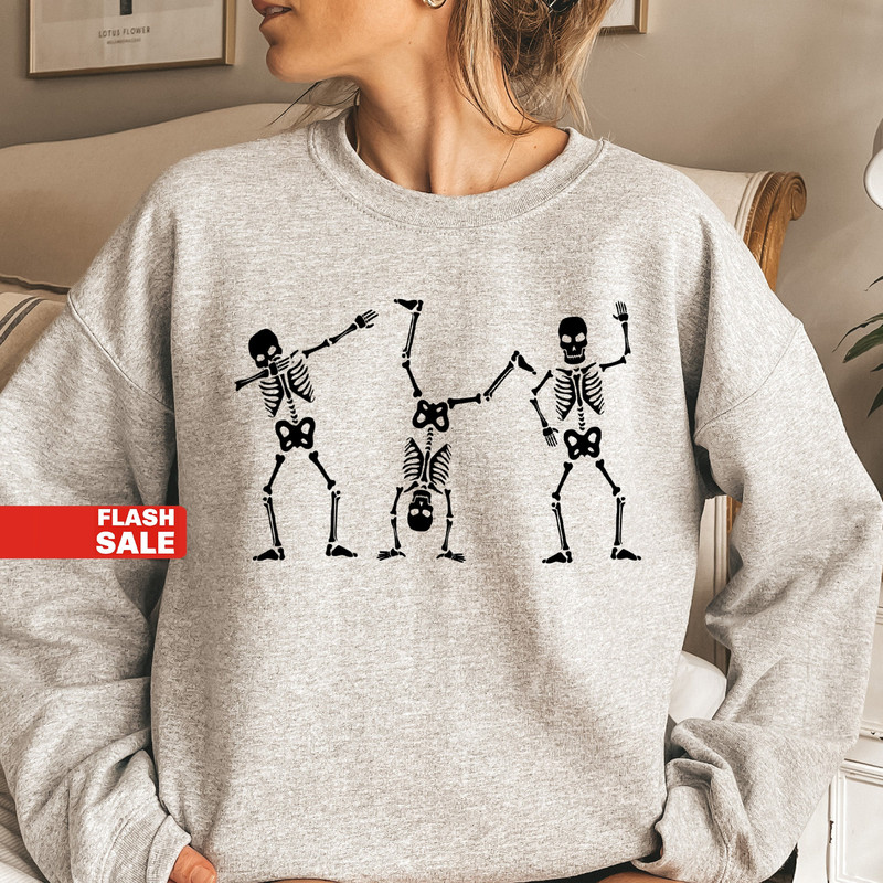 Skeletons Halloween Sweatshirt, Skeleton Sweatshirt, Funny Halloween Shirts for Women, Halloween Sweater, Halloween Crewneck - 3.jpg