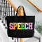 SPEECH Therapy Tote Bag, Speech Therapy Gift for SLP Bag, Back to School Gifts for Speech Therapist, Speech Pathology Bag - 1.jpg