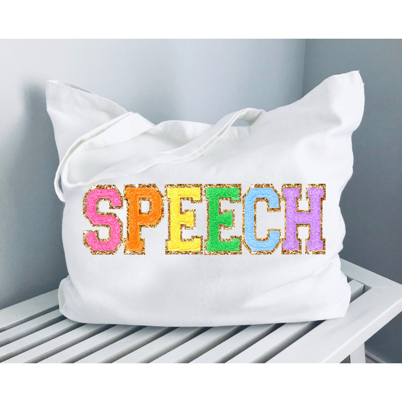 SPEECH Therapy Tote Bag, Speech Therapy Gift for SLP Bag, Back to School Gifts for Speech Therapist, Speech Pathology Bag - 2.jpg