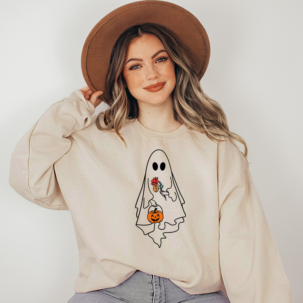 Vintage Halloween Sweatshirt, Ghost Halloween Shirt for Women, Fall Shirts, Halloween Sweater - 3.jpg