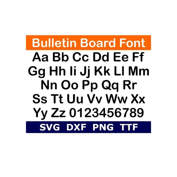 Bulletin Board Font SVG TTF, Bulletin Board Letters, School - Inspire ...