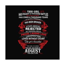 this girl was born in august this girl is me svg, birthday svg, birthday girl svg, august birthday svg, august girl svg,